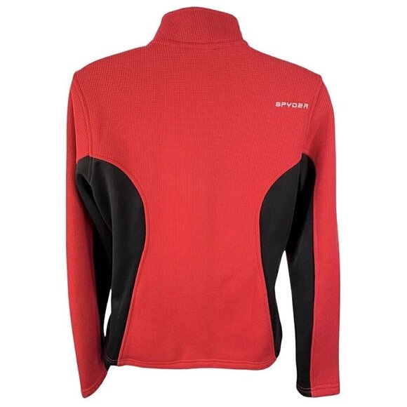 Spyder Constant Full-Zip Sweater Fleece Jacket Red Black Women’s NWT #187335 - Picture 5 of 10